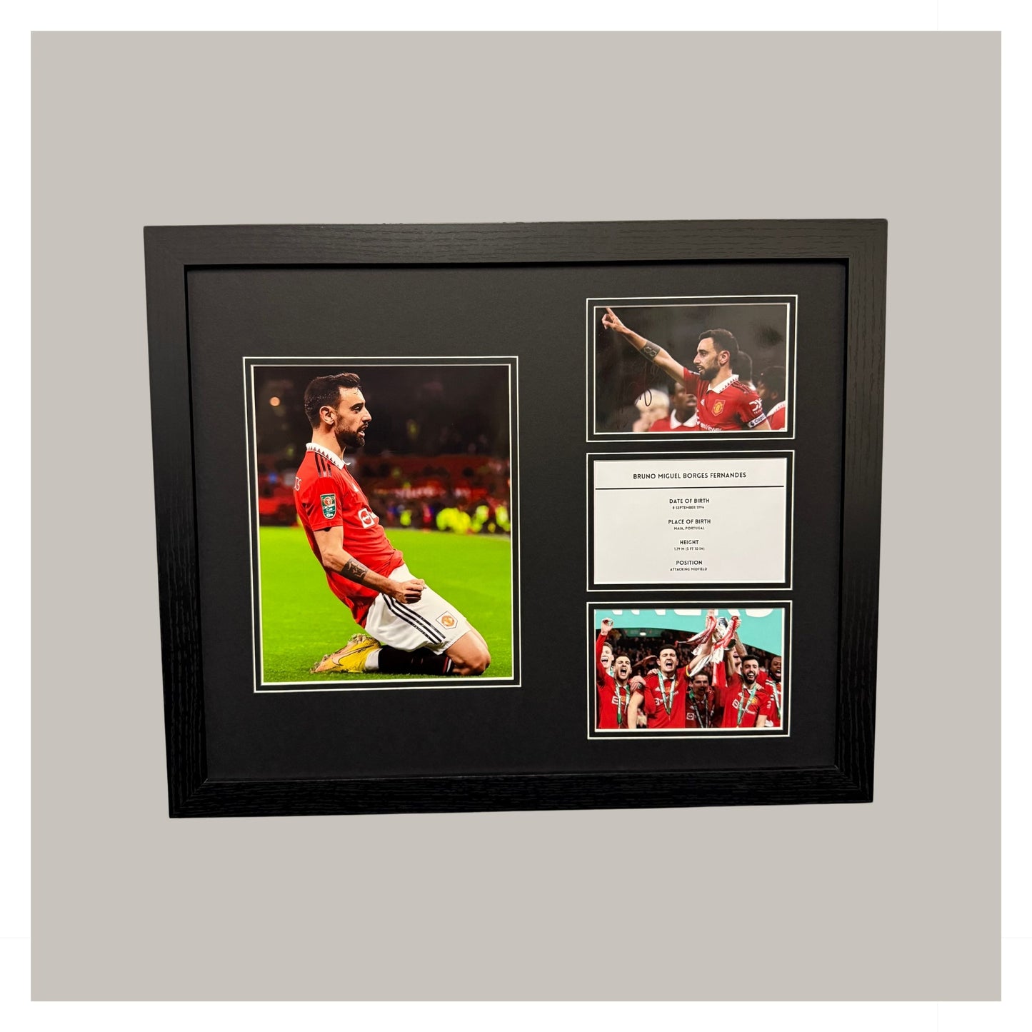 BRUNO FERNANDES SIGNED 6X4 PHOTO MOUNTED DISPLAY