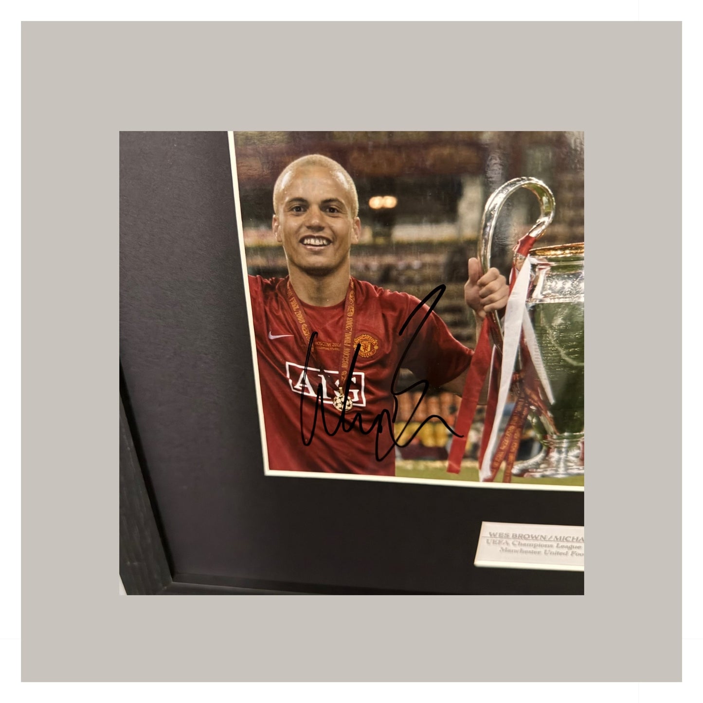 MICHAEL CARRICK AND WES BROWN MOUNTED DISPLAY
