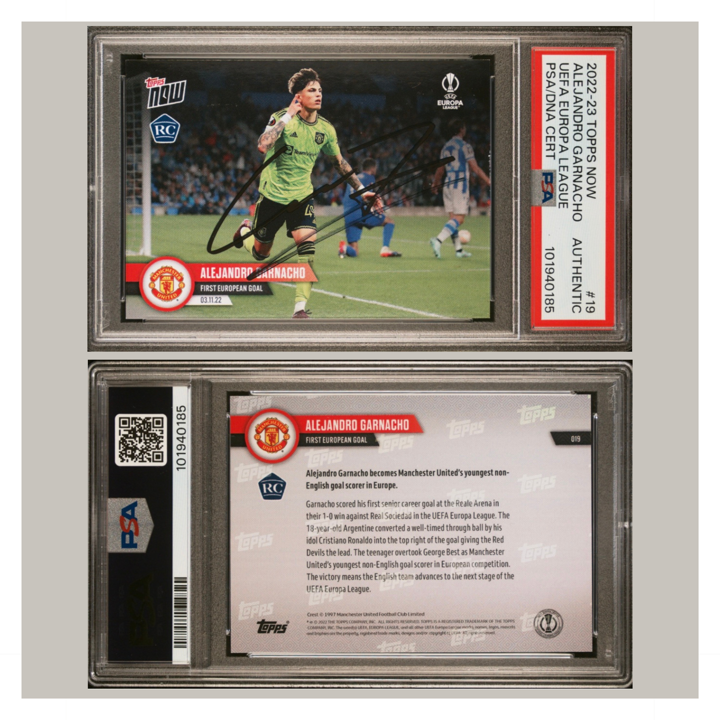 ALEJANDRO GARNACHO ROOKIE Topps Signed Card – PSA Authenticated Autograph