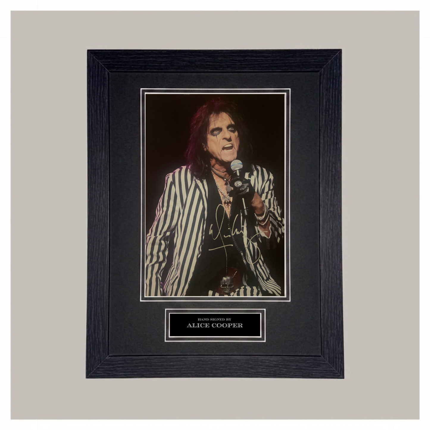 ALICE COOPER SIGNED FRAMED A4 PHOTO