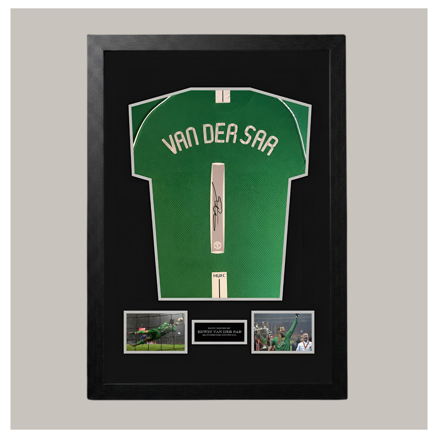 HAND SIGNED EDWIN VAN DER SAR FRAMED SHIRT DISPLAY