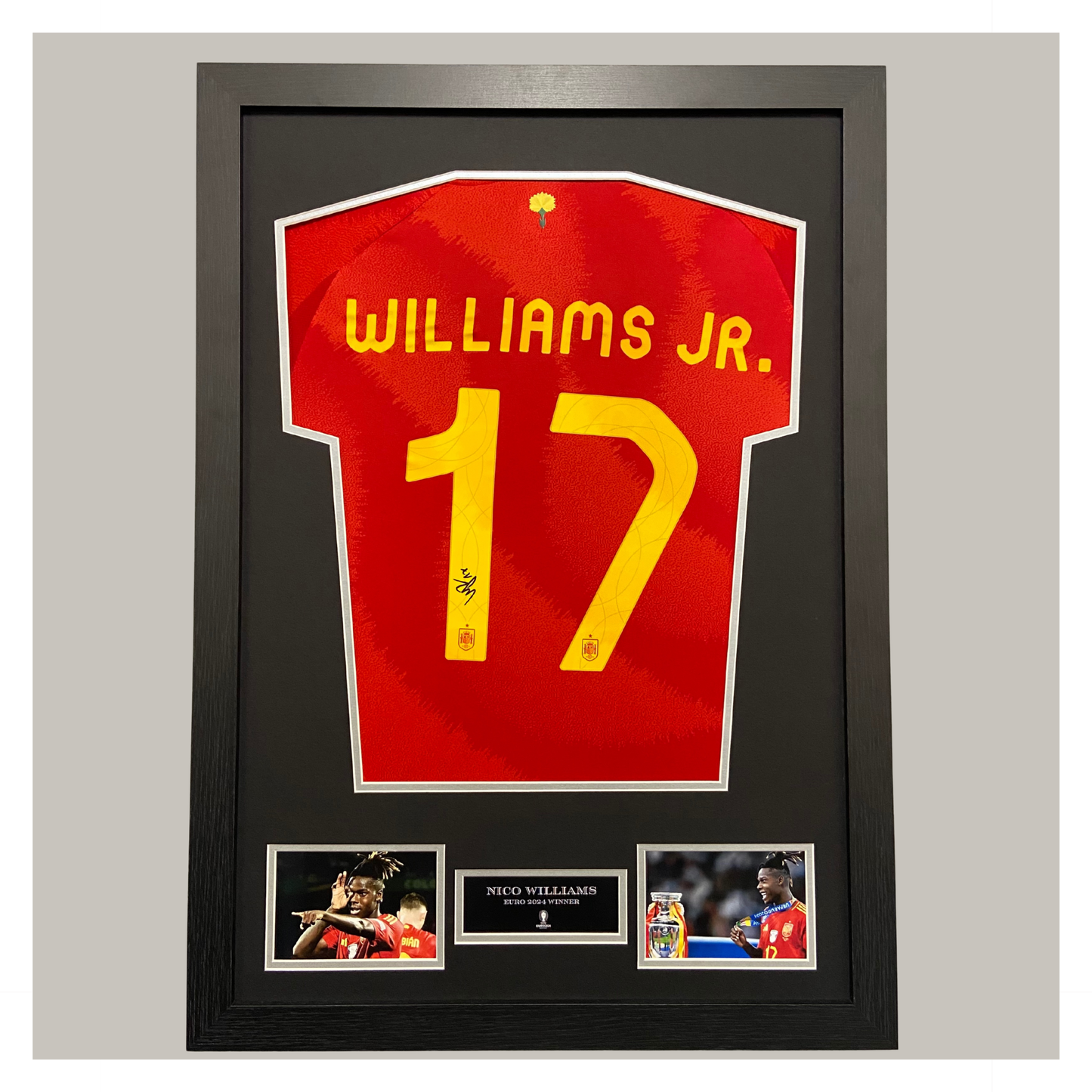 NICO WILLIAMS EURO 2024 WINNERS SHIRT FRAMED