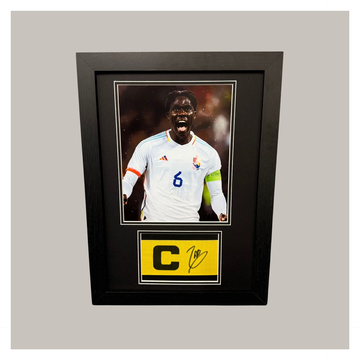 AMADOU ONANA CAPTAINS ARMBAND BELGIUM MOUNTED DISPLAY