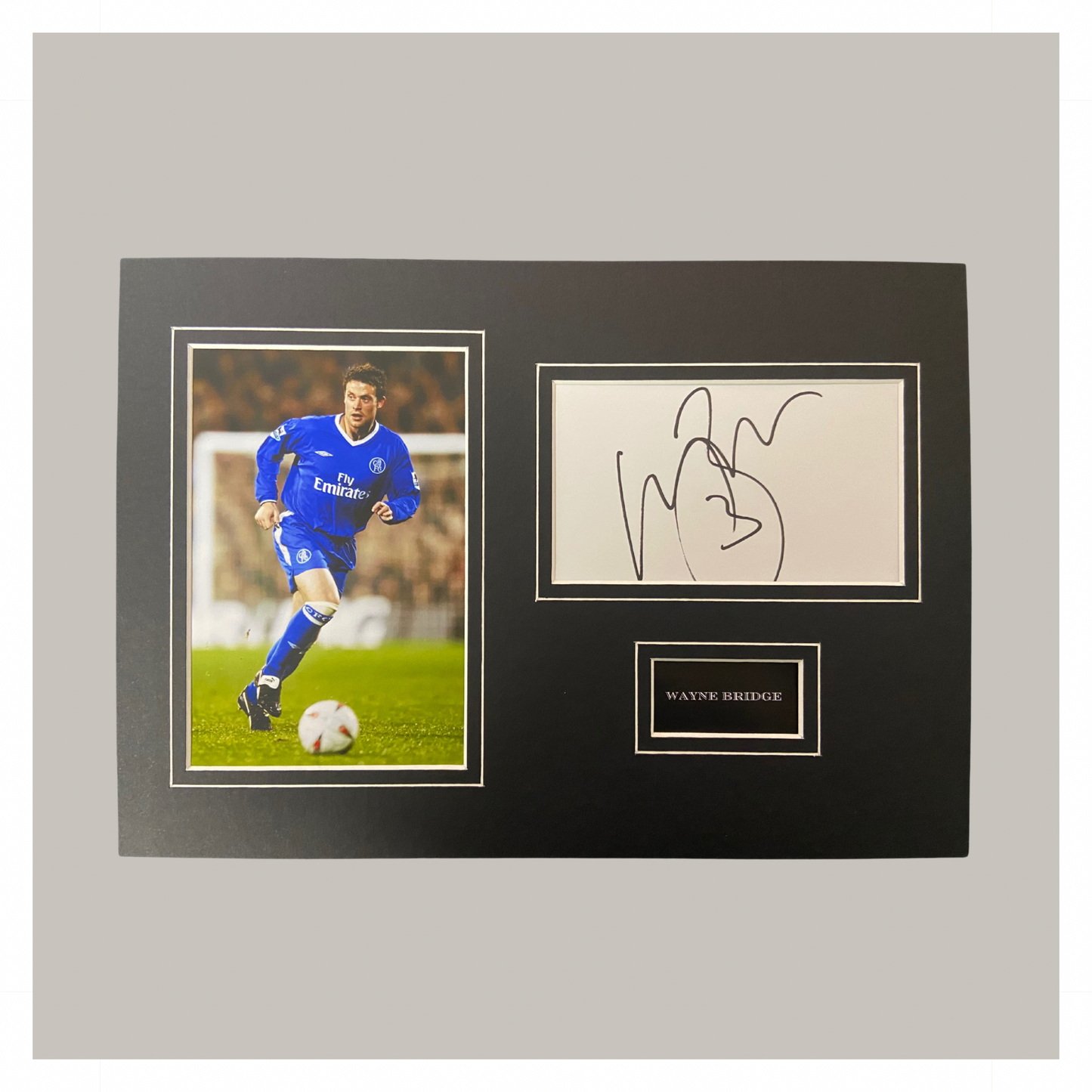 HAND SIGNED WAYNE BRIDGE A4 MOUNTED DISPLAY