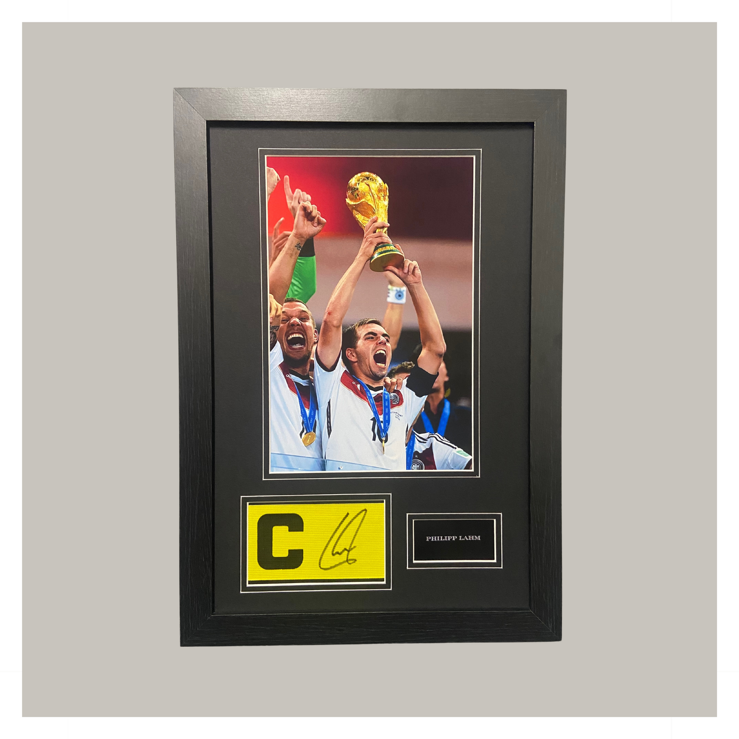 HAND SIGNED PHILIPP LAHM CAPTAINS ARMBAND MOUNTED AND FRAMED GERMANY