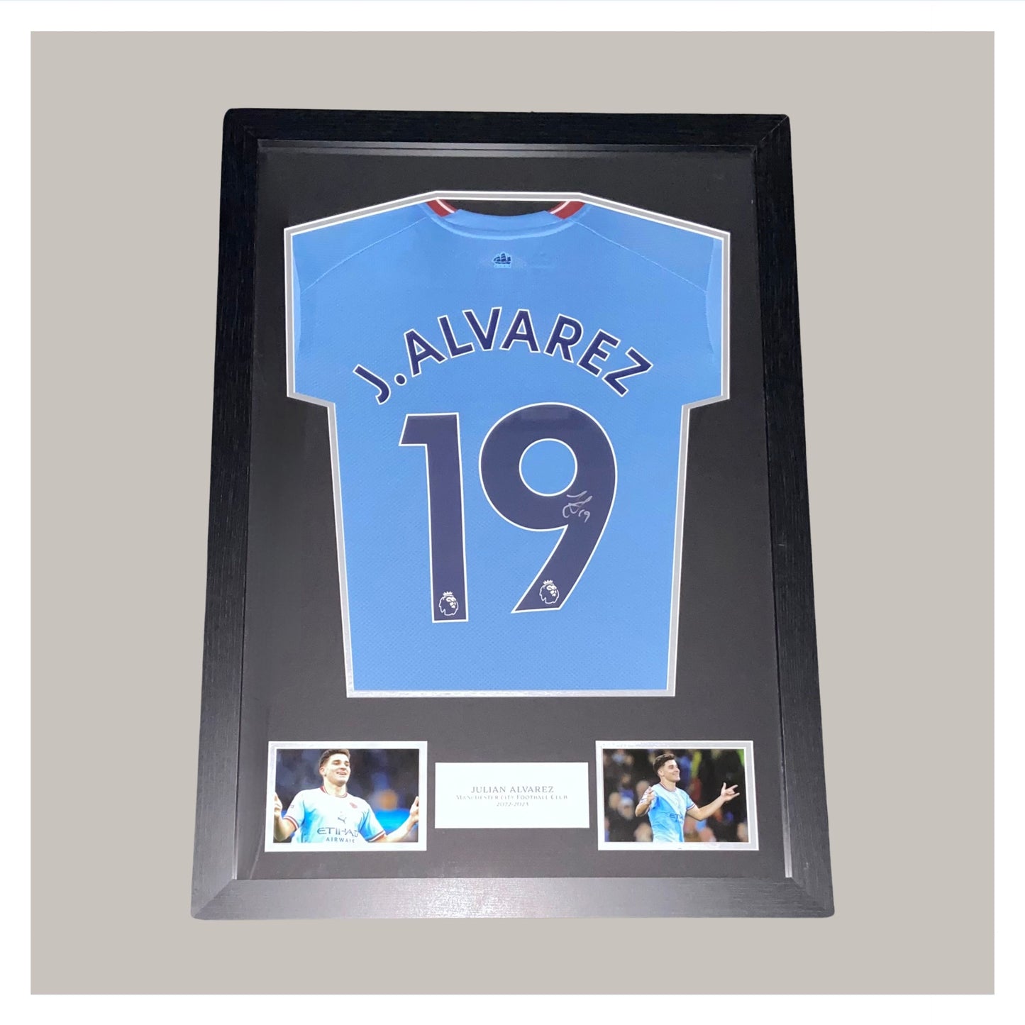 JULIAN ALVAREZ SIGNED AND FRAMED SHIRT
