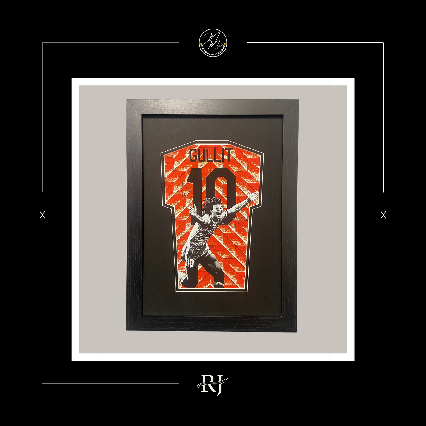 RUUD GULLIT HAND-PAINTED & SIGNED NETHERLANDS 1988 SHIRT.