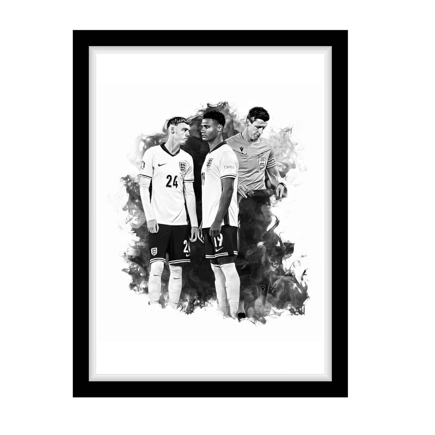 COLE PLAMER X WATKINS "A4 Black & White Football Art Print – Oil Painting Style Sports Wall Decor-Artwork re-print