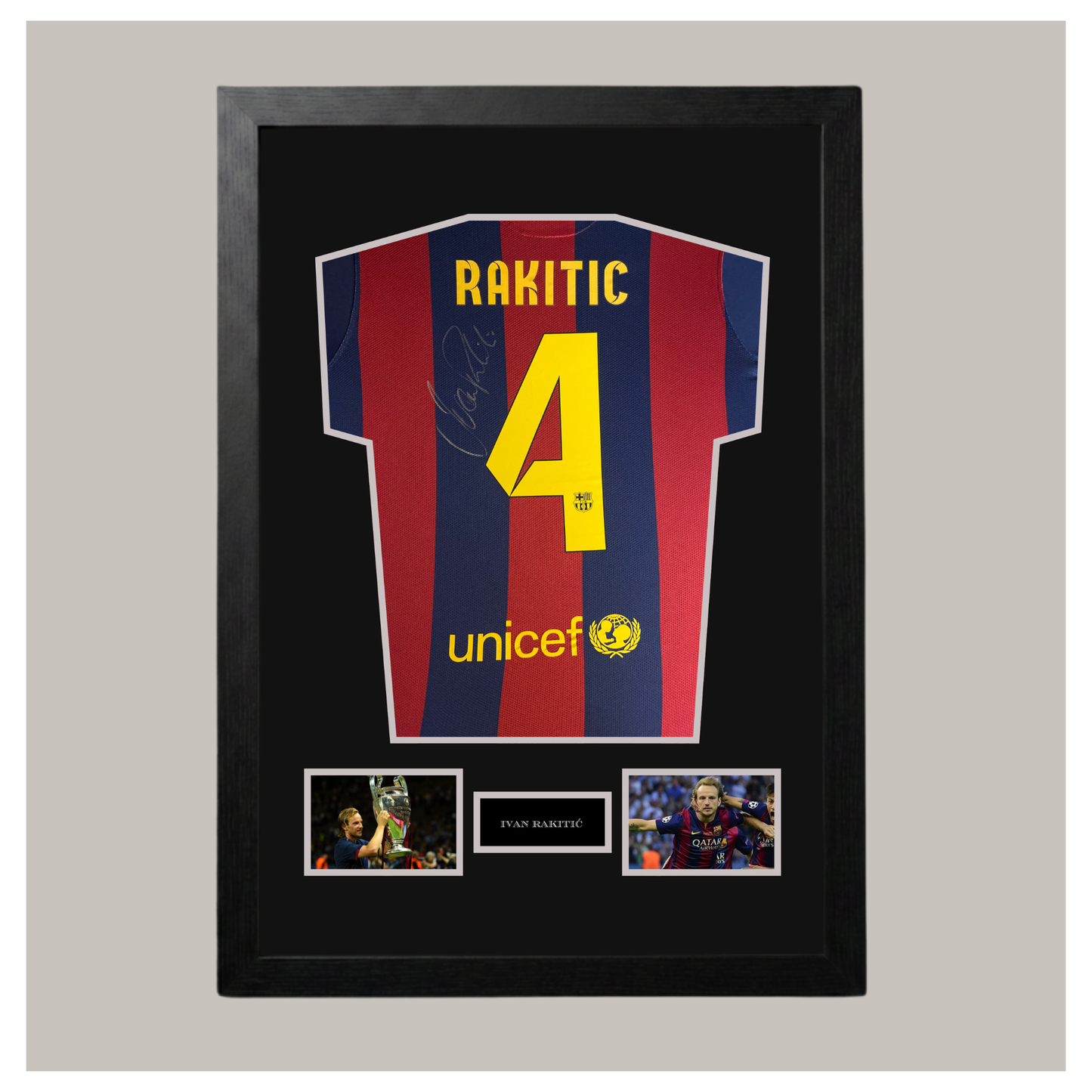 HAND SIGNED IVAN RAKITIC FRAMED SHIRT DISPLAY