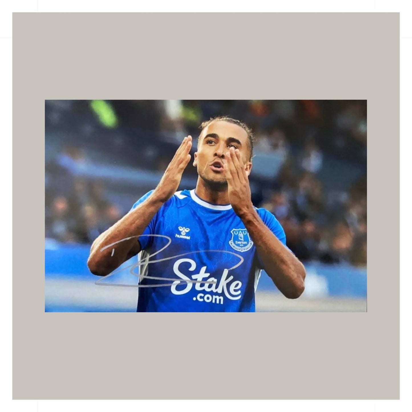 DOMINIC CALVERT-LEWIN HAND SIGNED A4 PHOTO