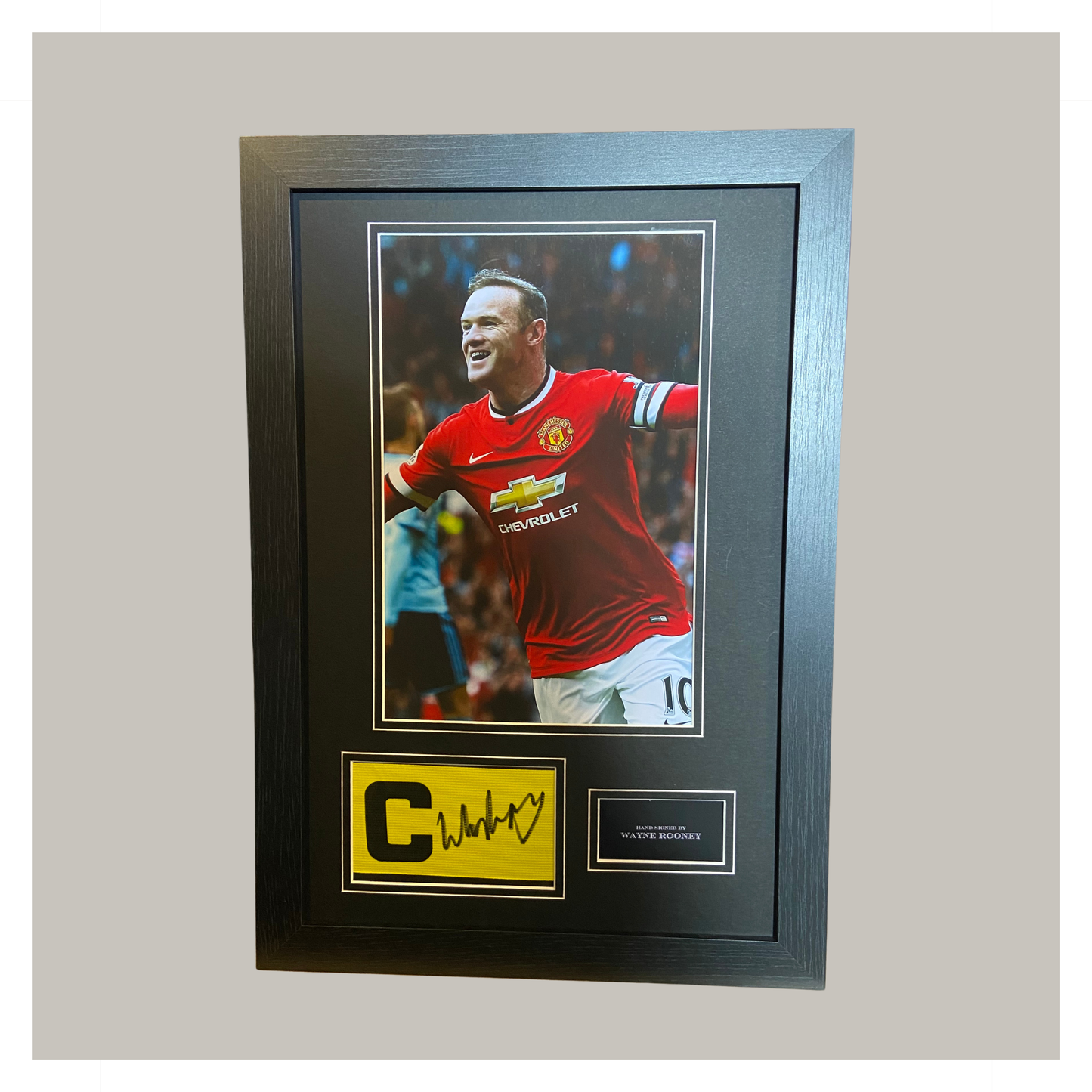 WAYNE ROONEY SIGNED CAPTAINS ARMBAND DISPLAY