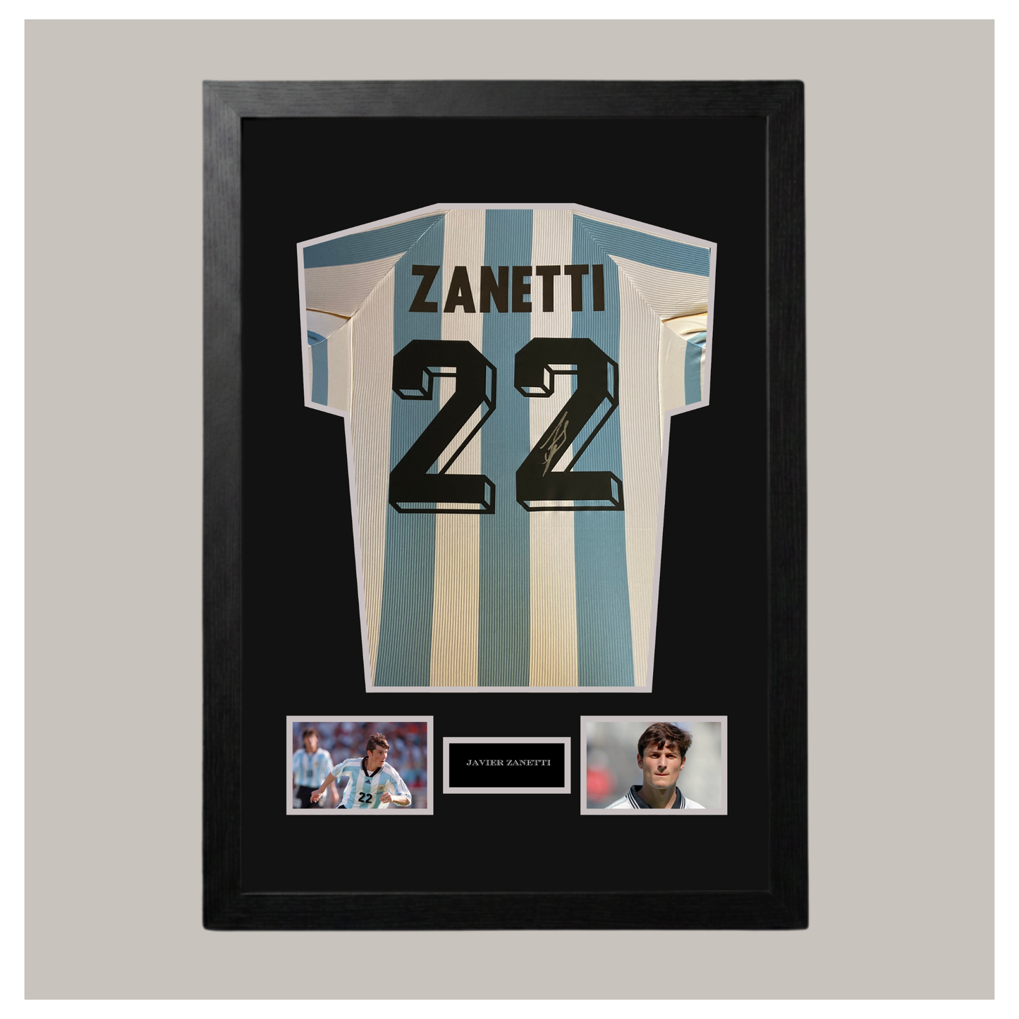 HAND SIGNED JAVIER ZANETTI FRAMED SHIRT DISPLAY (Copy)