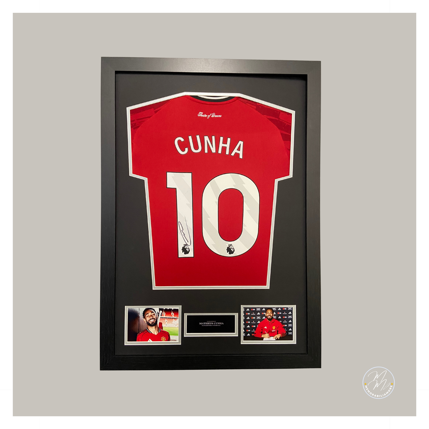 HAND SIGNED MATHEUS CUNHA FRAMED SHIRT DISPLAY