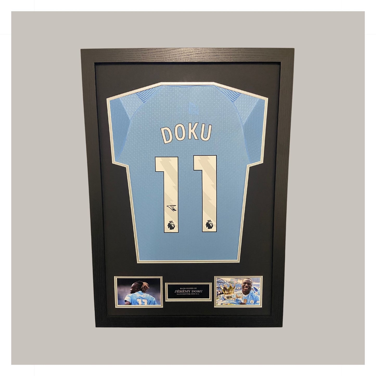 JEREMY DOKU SIGNED SHIRT AND FRAMED SHIRT