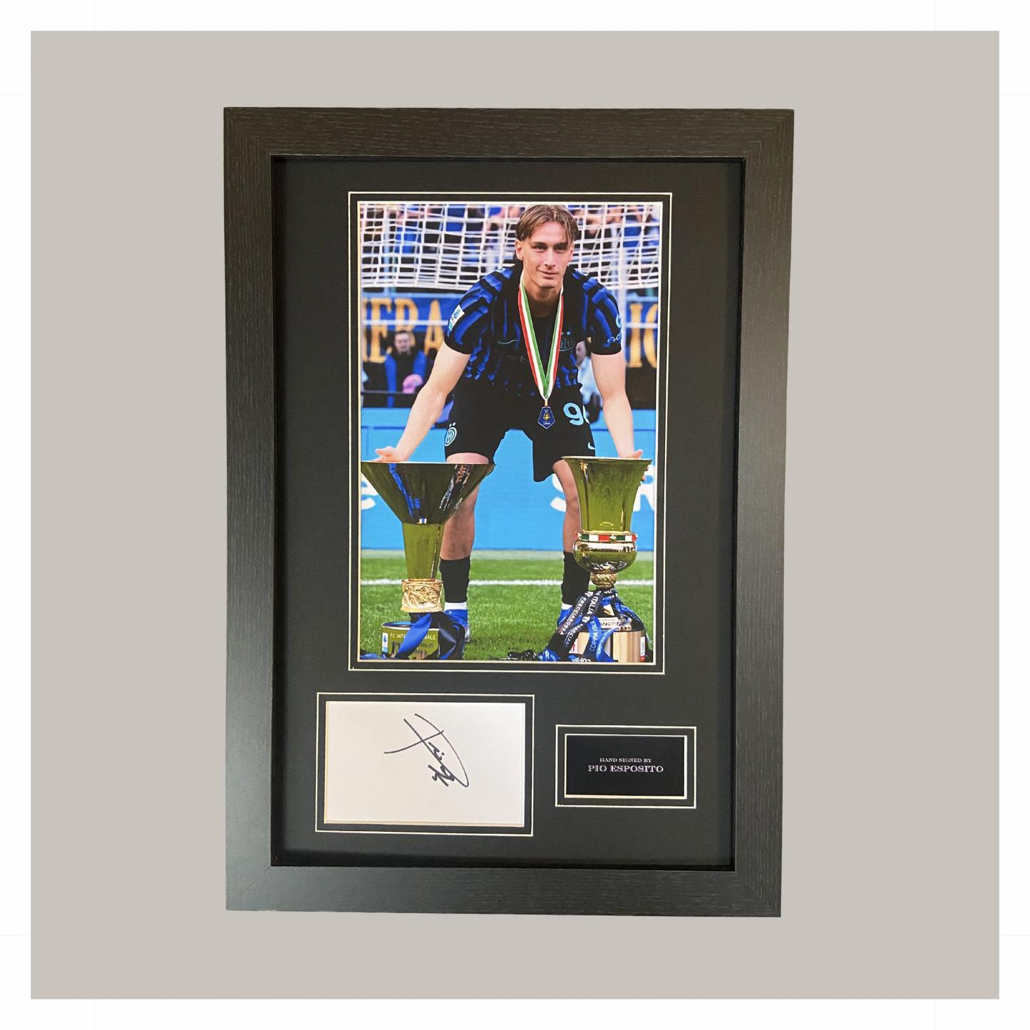 PIO ESPOSITO SIGNED PHOTO MOUNTED DISPLAY