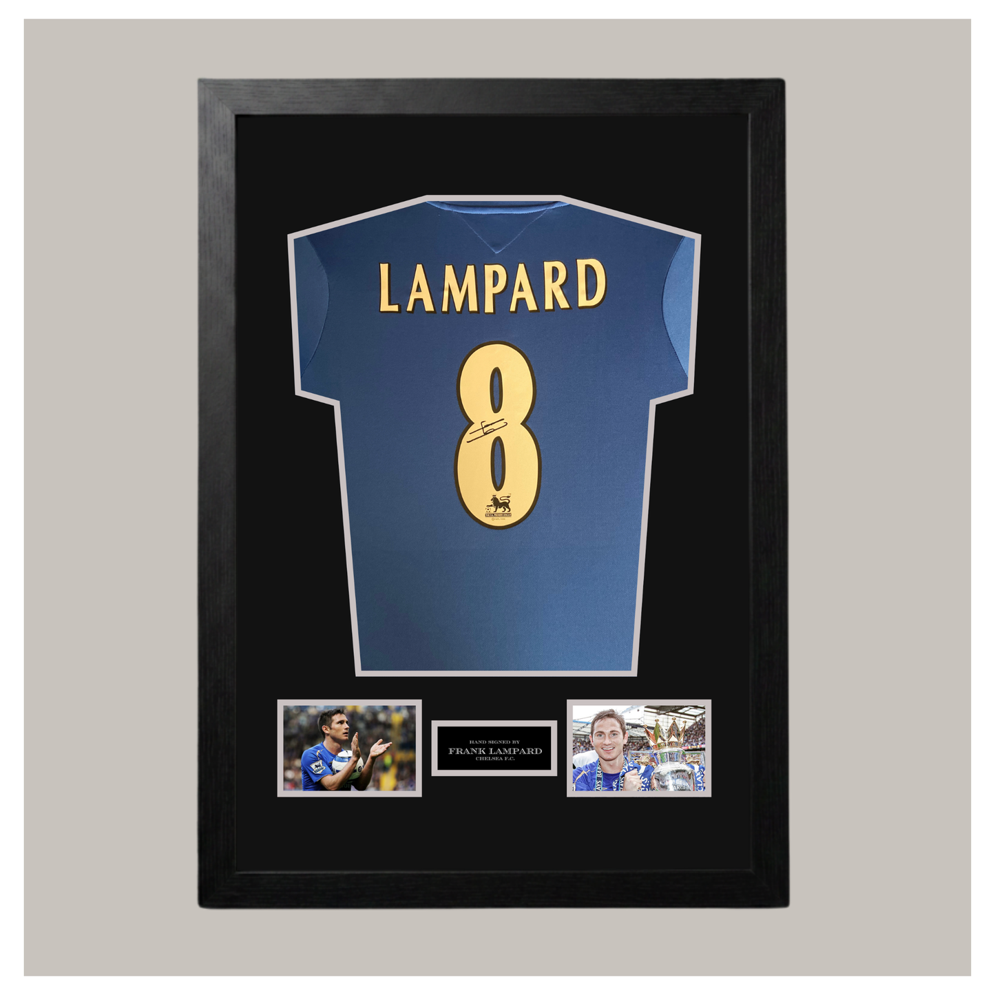 HAND SIGNED FRANK LAMPARD FRAMED SHIRT DISPLAY