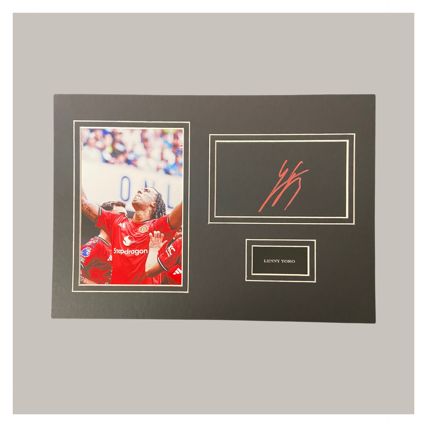 HAND SIGNED LENNY YORO A4 MOUNTED DISPLAY
