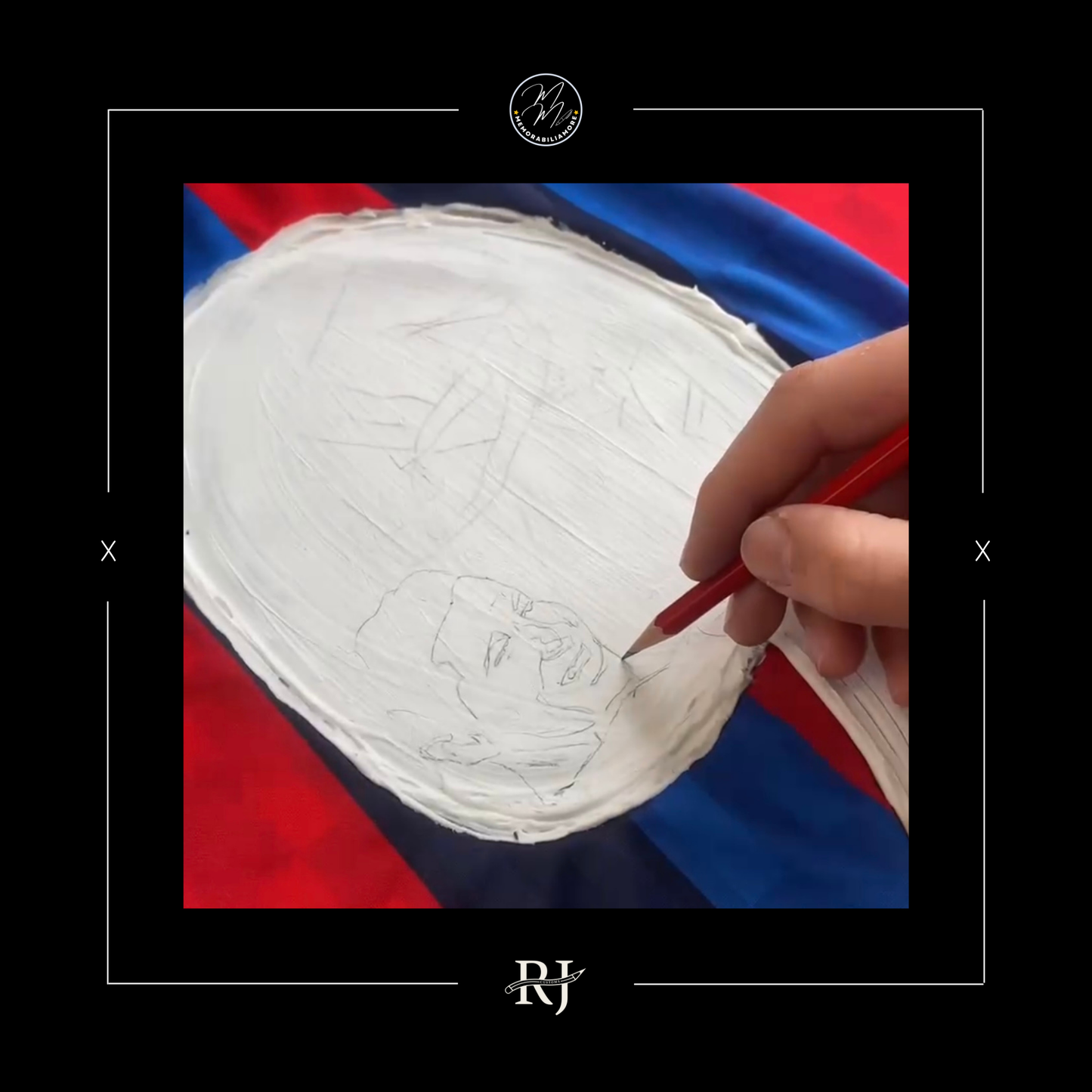 ROBERT LEWANDOWSKI HAND-PAINTED & SIGNED BARCELONA SHIRT