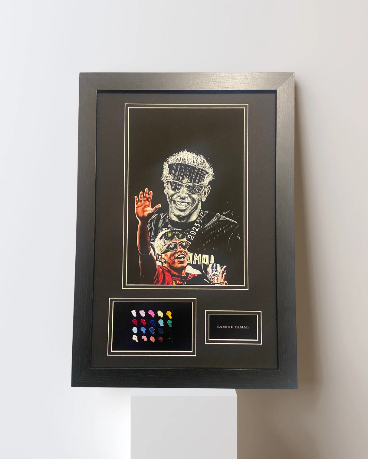 1. LAMINE YEMAL HAND-PAINTED MINI SHIRT DISPLAY