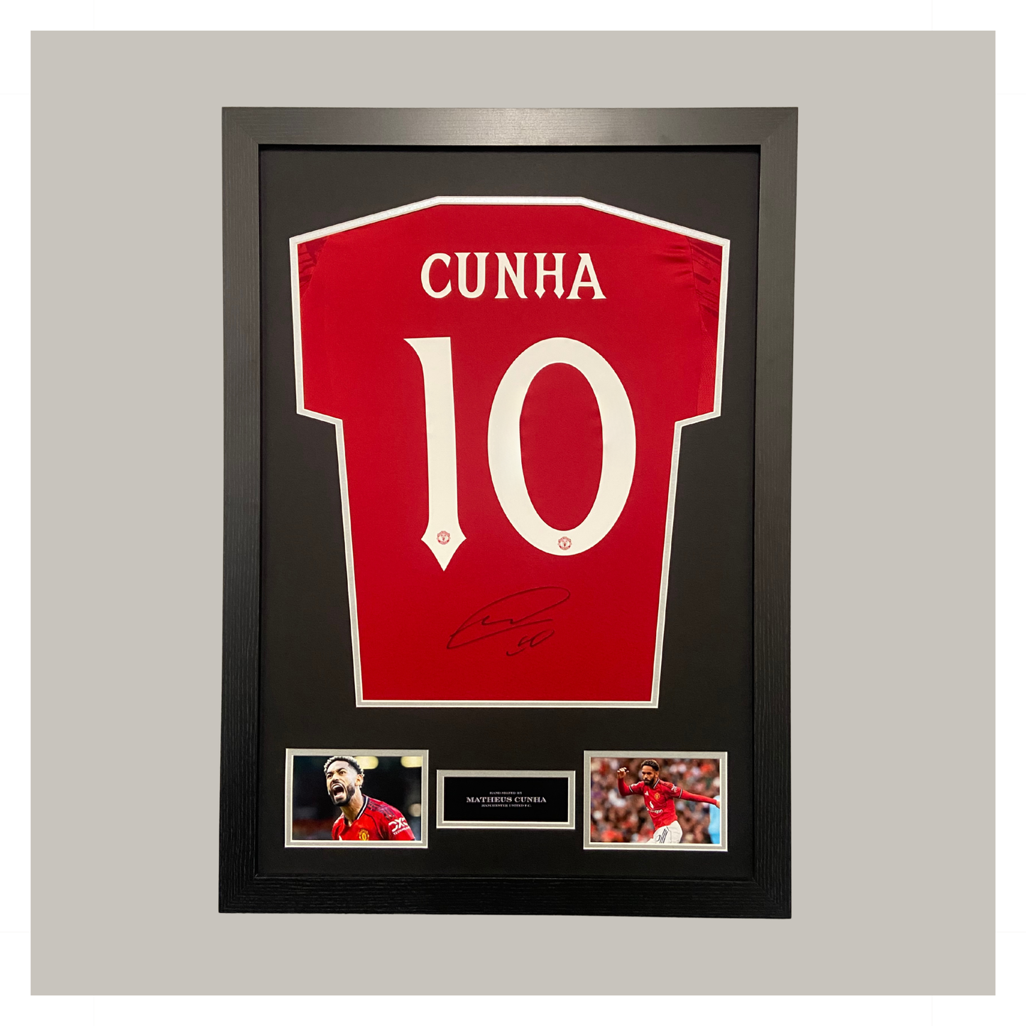 HAND SIGNED MATHEUS CUNHA FRAMED SHIRT DISPLAY