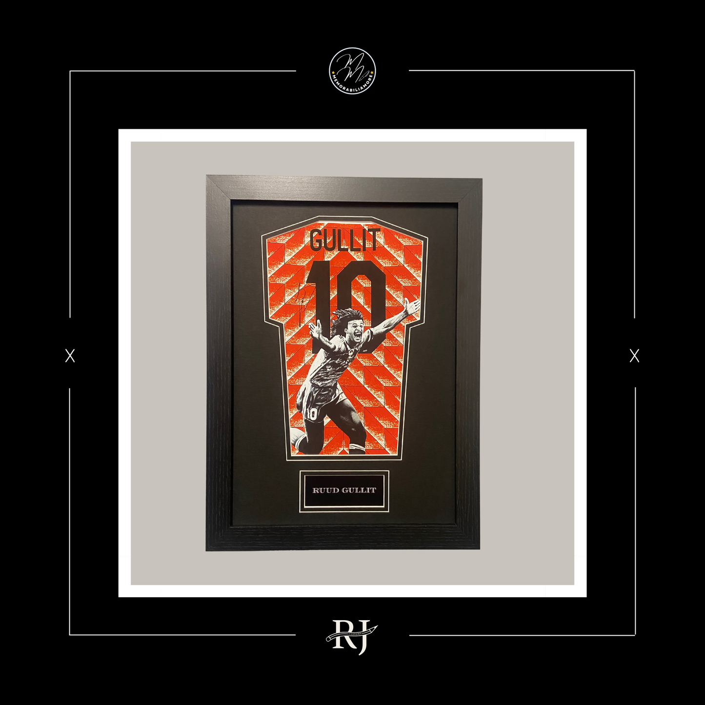 RUUD GULLIT HAND-PAINTED & SIGNED NETHERLANDS 1988 SHIRT.