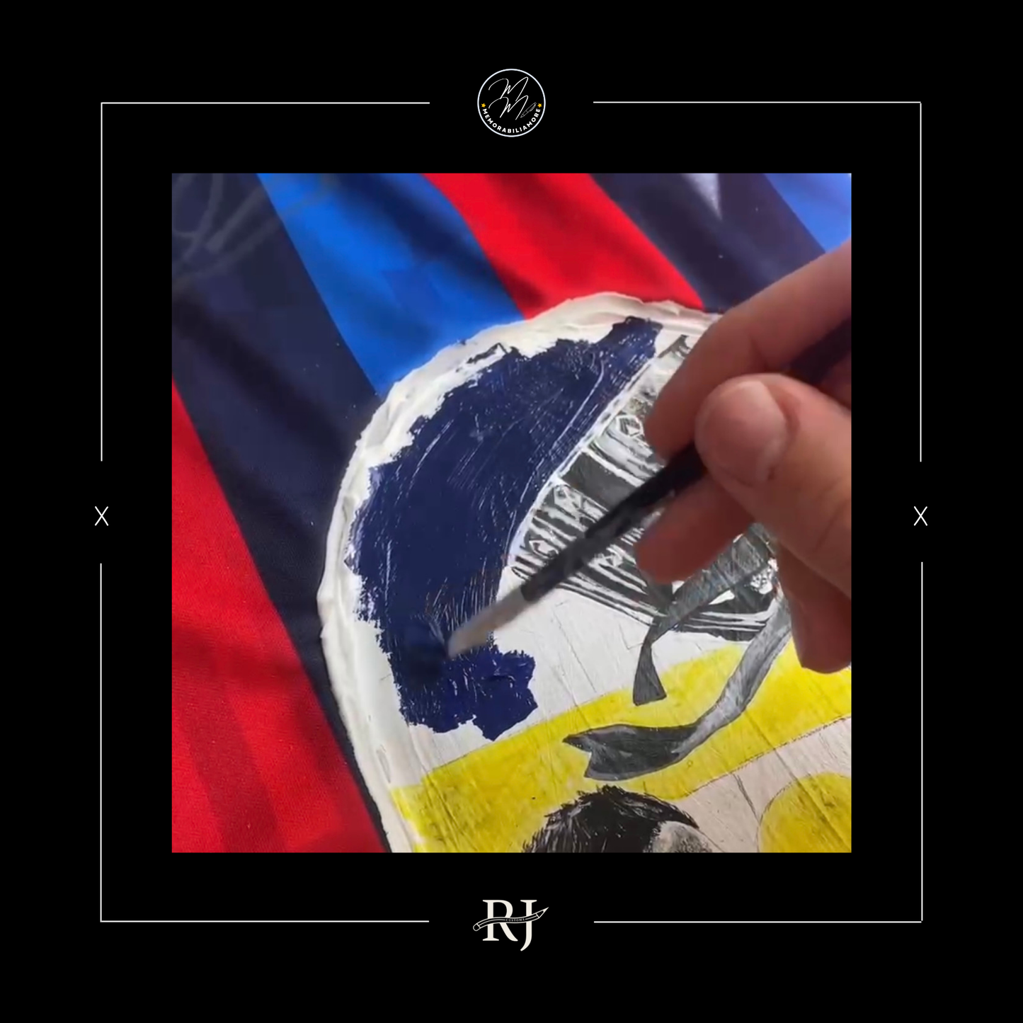 ROBERT LEWANDOWSKI HAND-PAINTED & SIGNED BARCELONA SHIRT