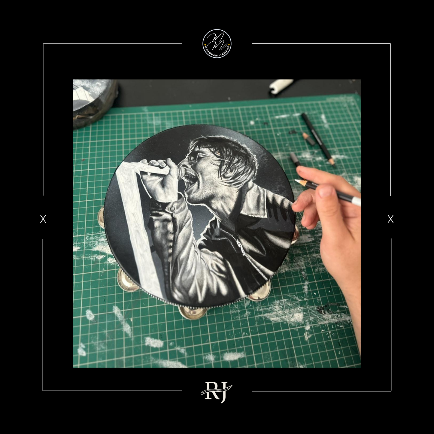 HAND PAINTED OASIS TRIBUTE ART ON TAMBOURINE’S & GUITAR