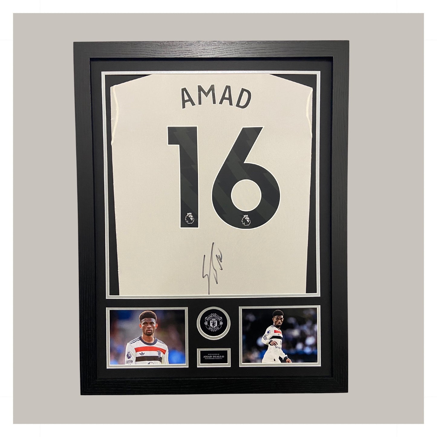 HAND SIGNED AMAD DIALLO FRAMED SHIRT DISPLAY
