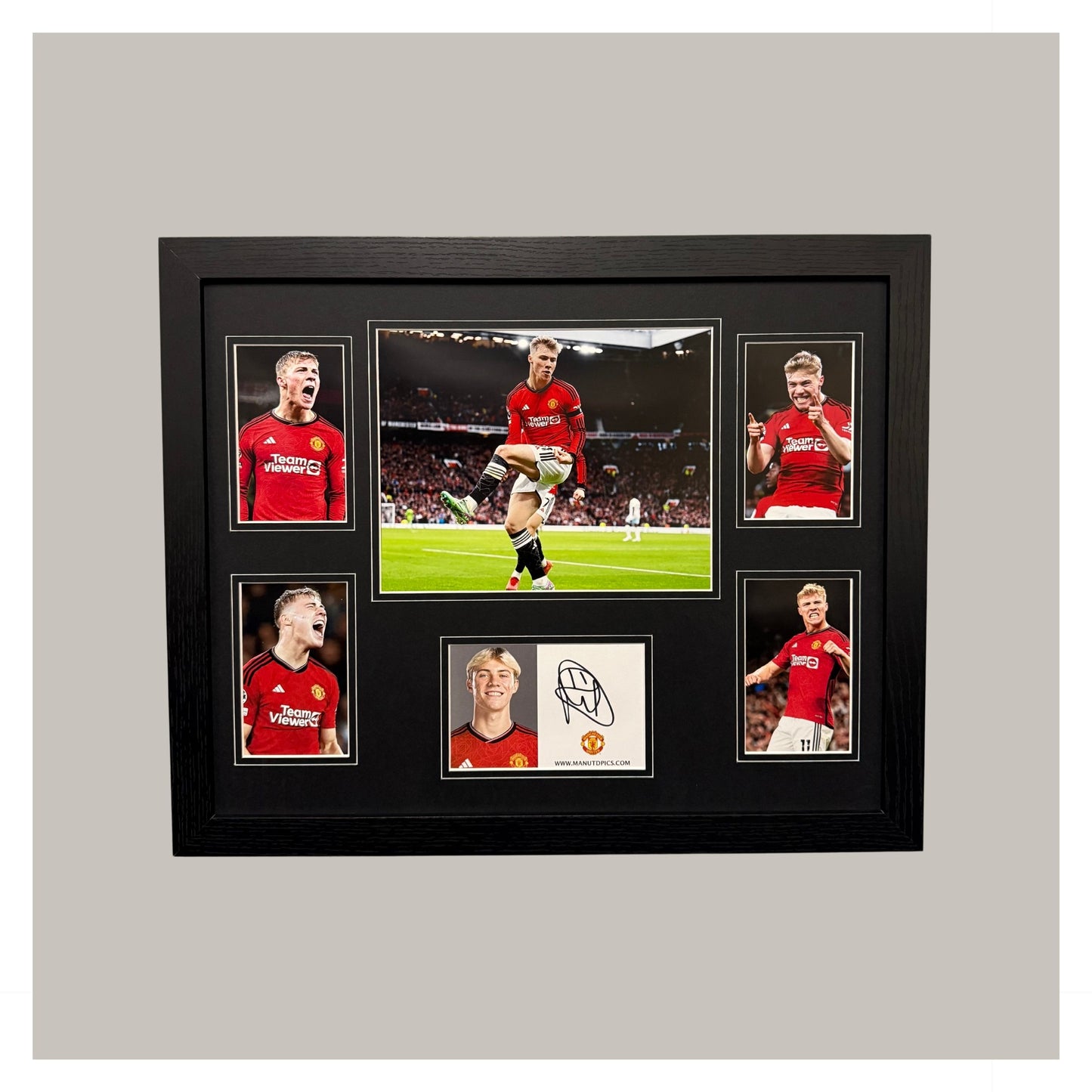 RASMUS HOJLUND SIGNED CLUBCARD MOUNTED DISPLAY