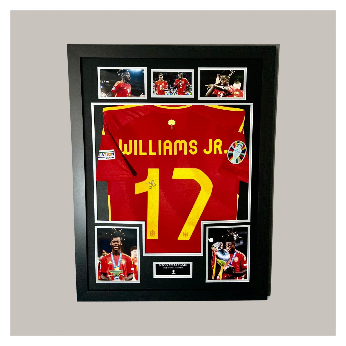 NICO WILLIAMS EURO 2024 WINNERS SHIRT FRAMED