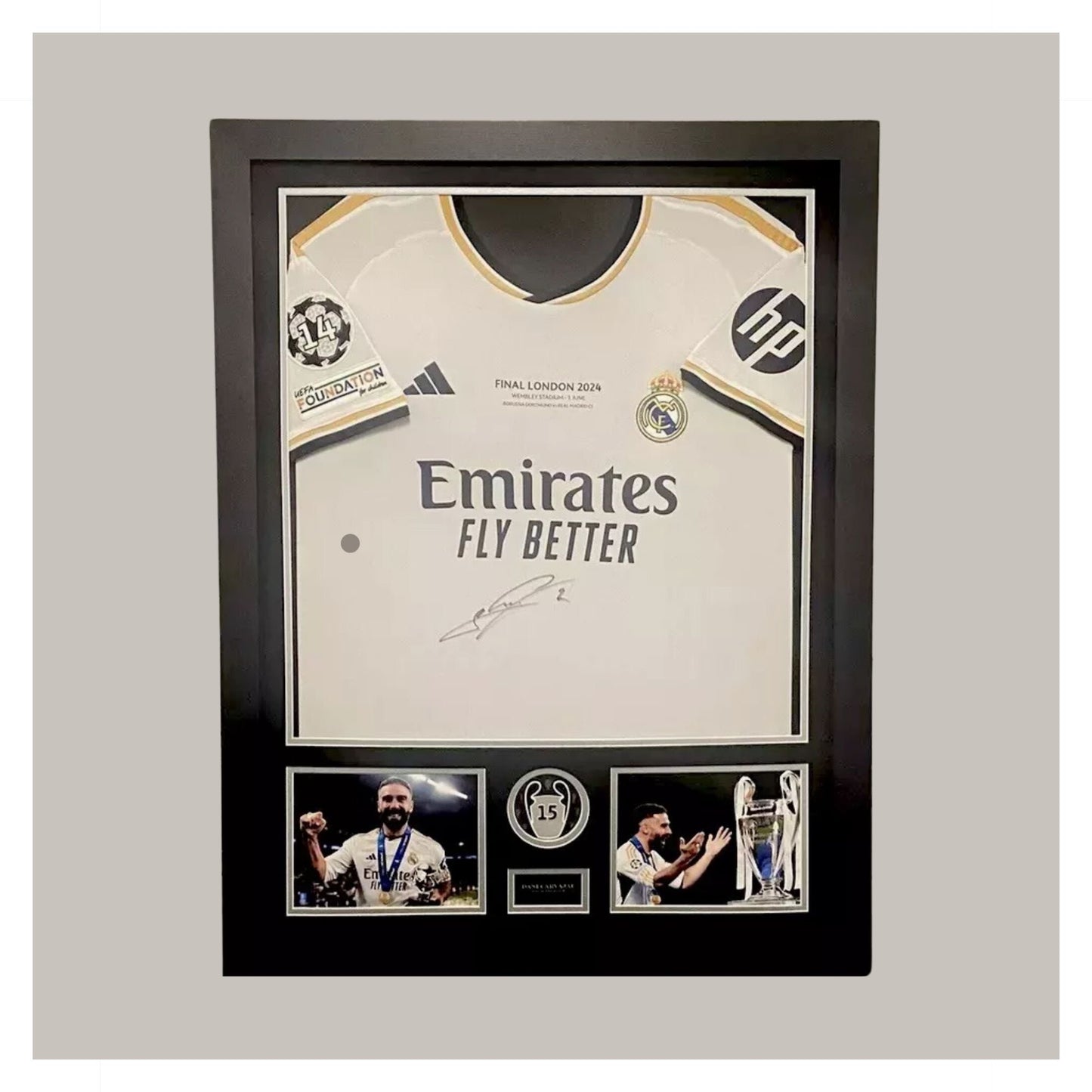 DANI CARVAJAL CHAMPIONS LEAGUE WINNERS SIGNED AND FRAMED SHIRT