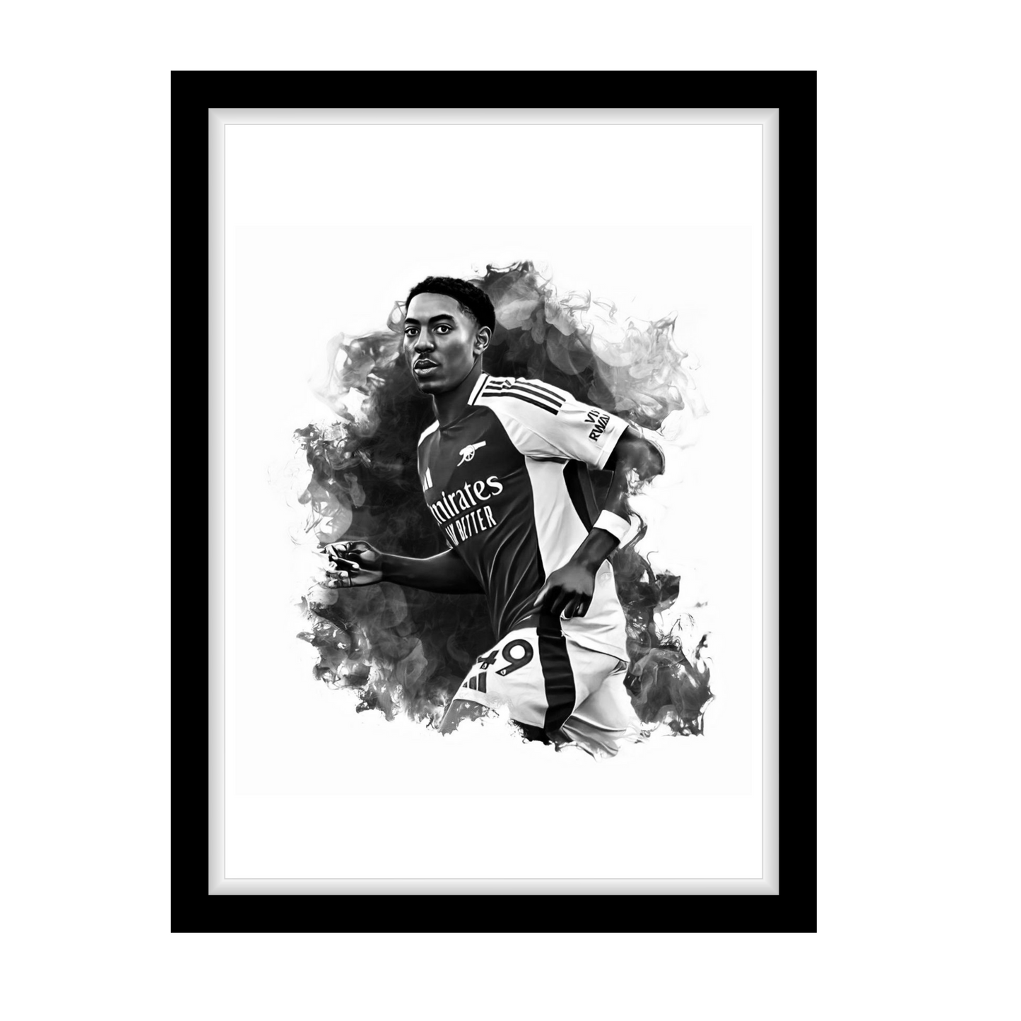 LEWIS-SKELLY "A4 Black & White Football Art Print – Oil Painting Style Sports Wall Decor-Artwork re-print