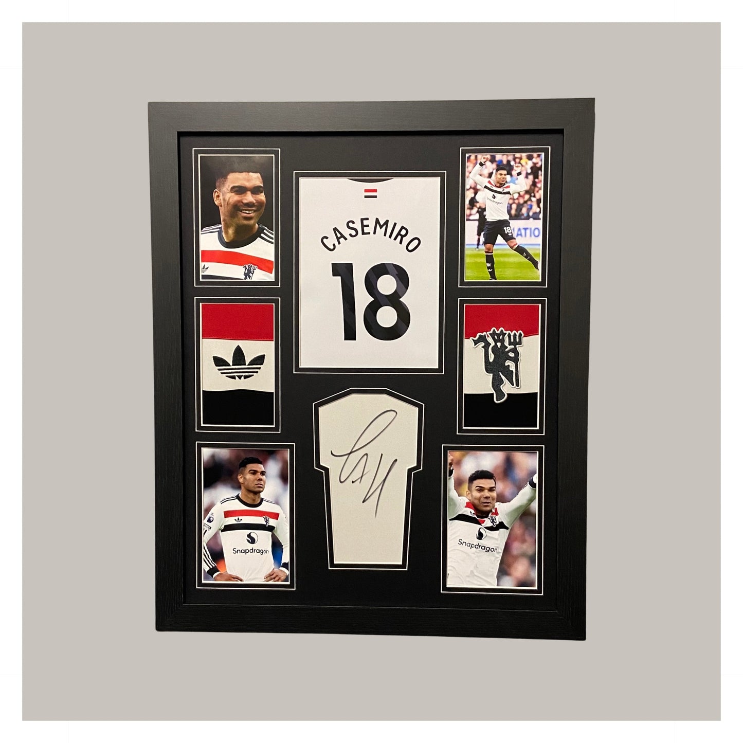CASEMIRO SIGNED SHIRT SWATCH MOUNTED DISPLAY