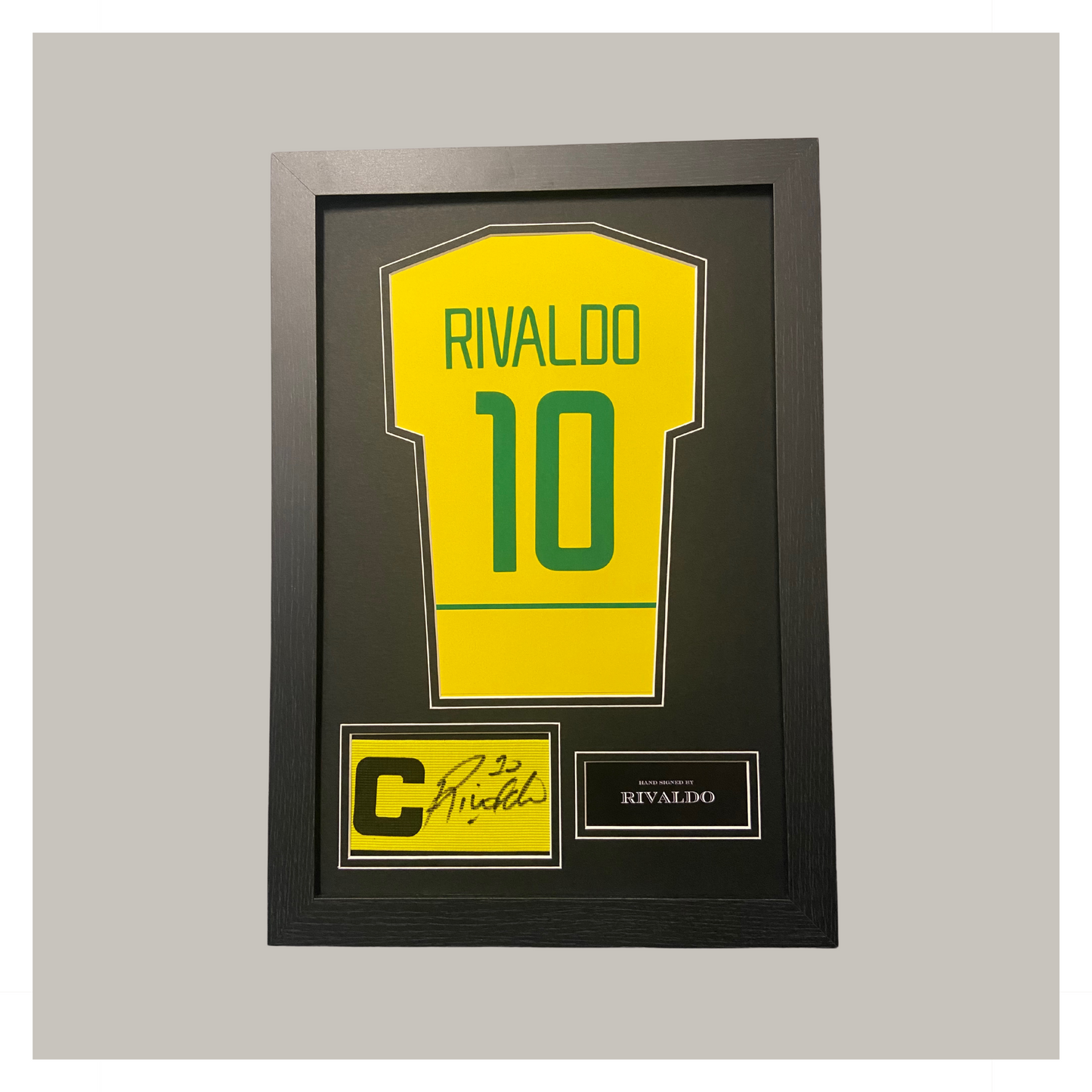RIVALDO CAPTAINS ARMBAND MINI SHIRT MOUNTED DISPLAY