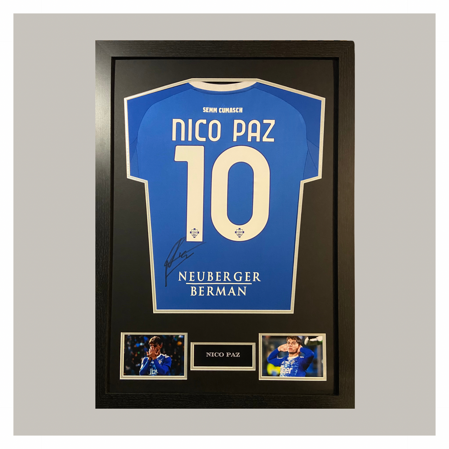 HAND SIGNED NICO PAZ FRAMED SHIRT DISPLAY