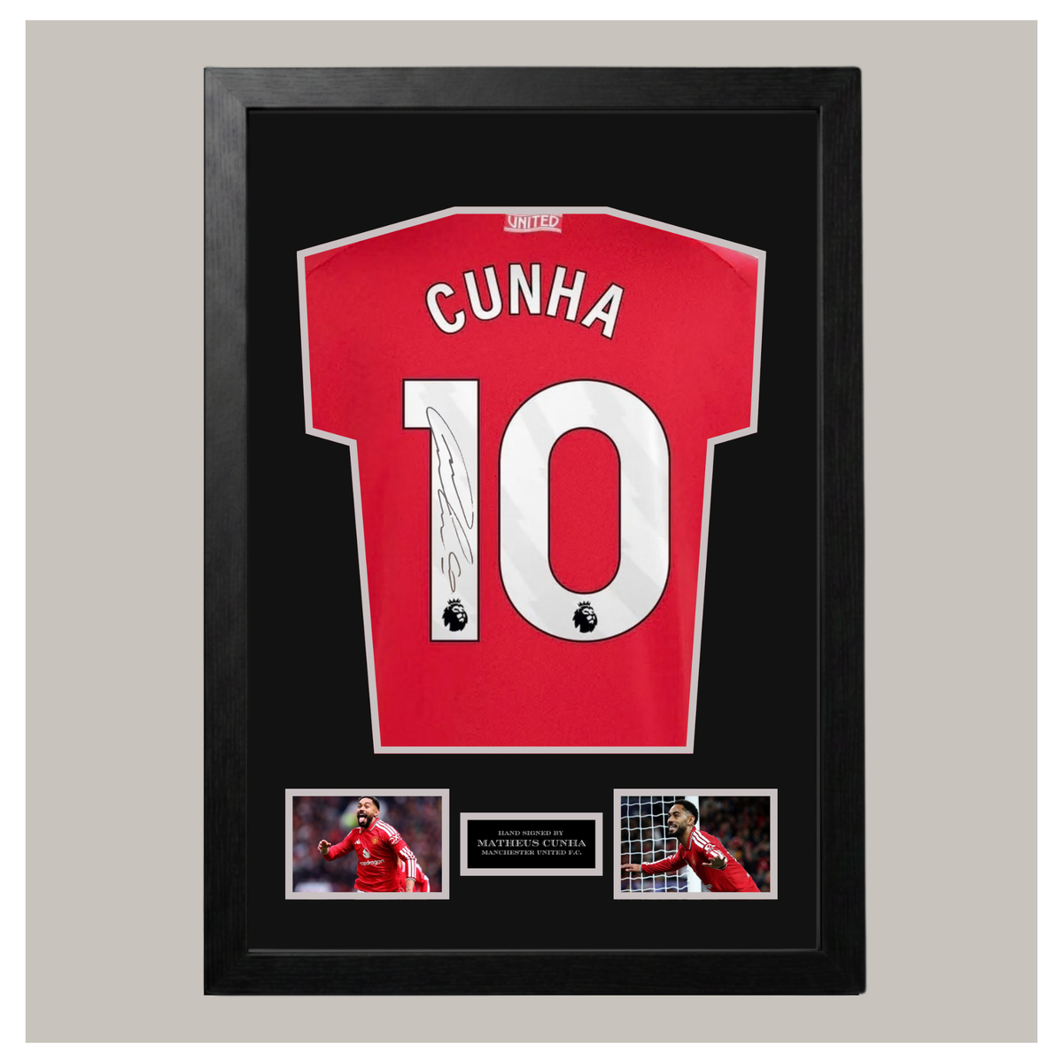 HAND SIGNED MATHEUS CUNHA FRAMED SHIRT DISPLAY