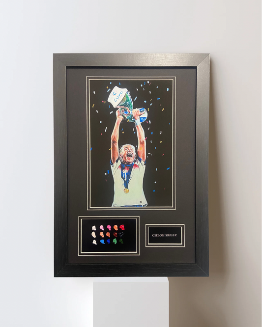 CHLOE KELLY HAND-PAINTED EURO 2025 PHOTO.