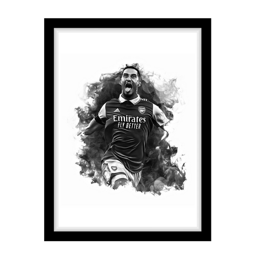 SALIBA "A4 Black & White Football Art Print – Oil Painting Style Sports Wall Decor-Artwork re-print