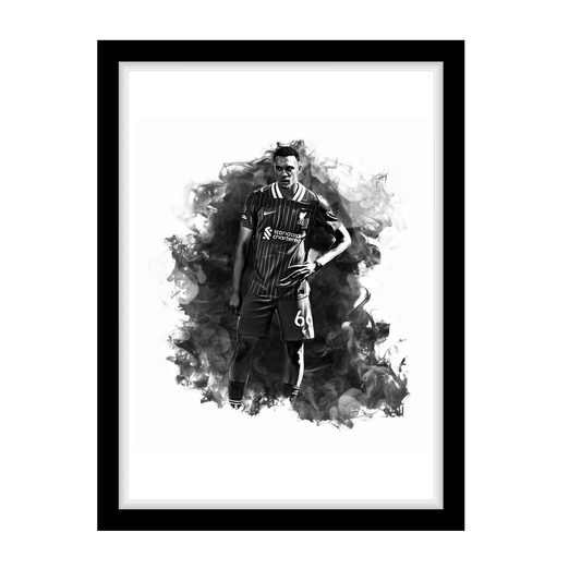 TRENT "A4 Black & White Football Art Print – Oil Painting Style Sports Wall Decor-Artwork re-print