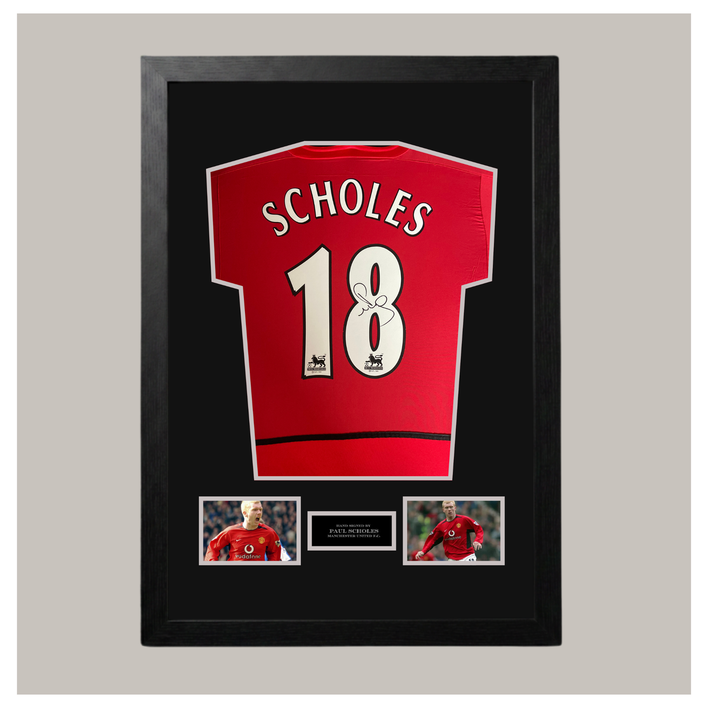 HAND SIGNED PAUL SCHOLES FRAMED SHIRT DISPLAY