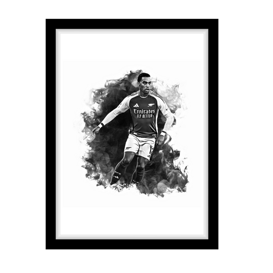 TIMBER "A4 Black & White Football Art Print – Oil Painting Style Sports Wall Decor-Artwork re-print