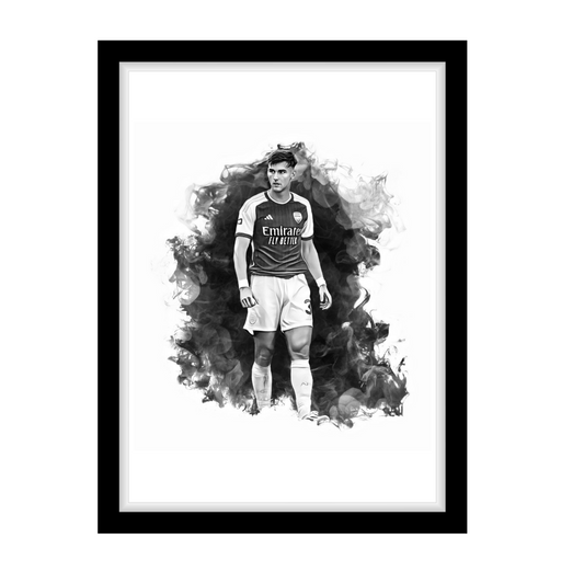 TIERNEY "A4 Black & White Football Art Print – Oil Painting Style Sports Wall Decor-Artwork re-print