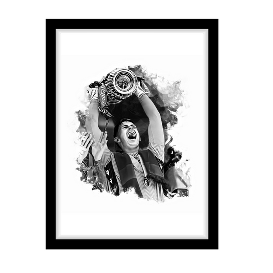 Dean Henderson fa cup "A4 Black & White Football Art Print – Oil Painting Style Sports Wall Decor-Artwork re-print