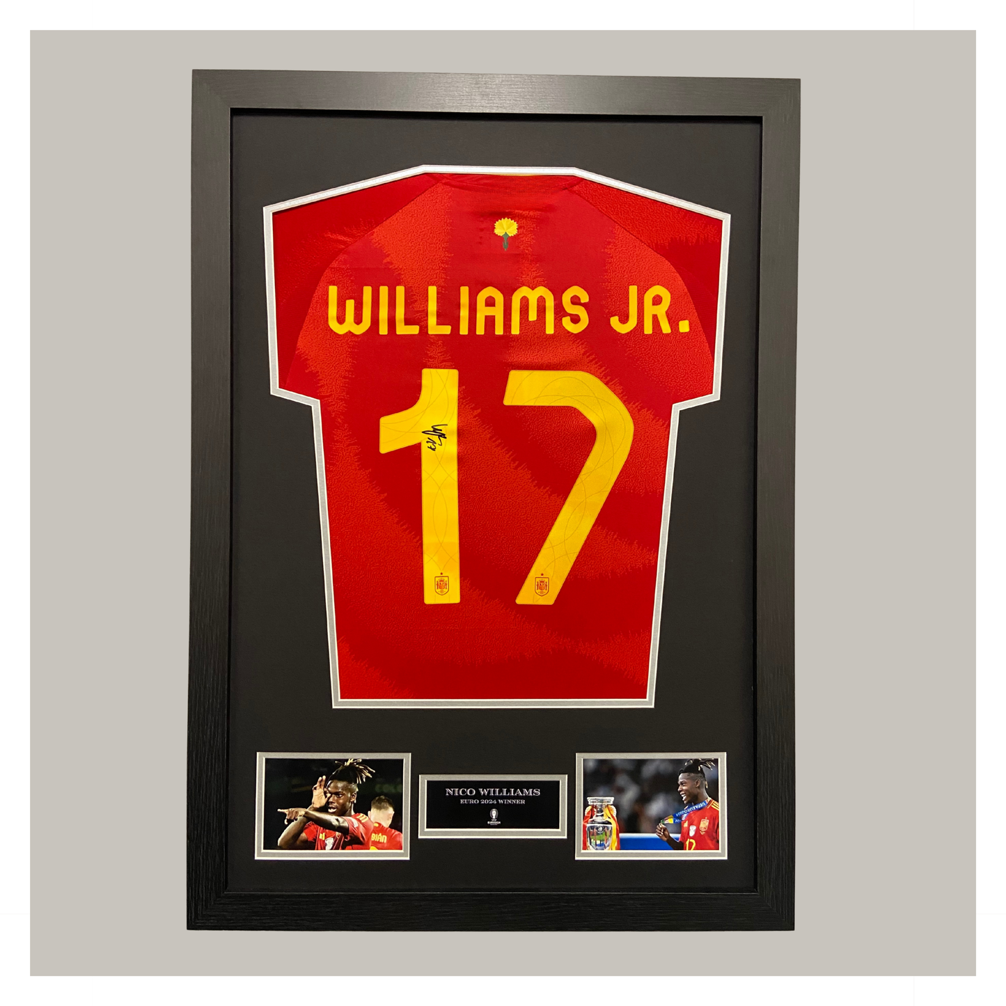 NICO WILLIAMS EURO 2024 WINNERS SHIRT FRAMED