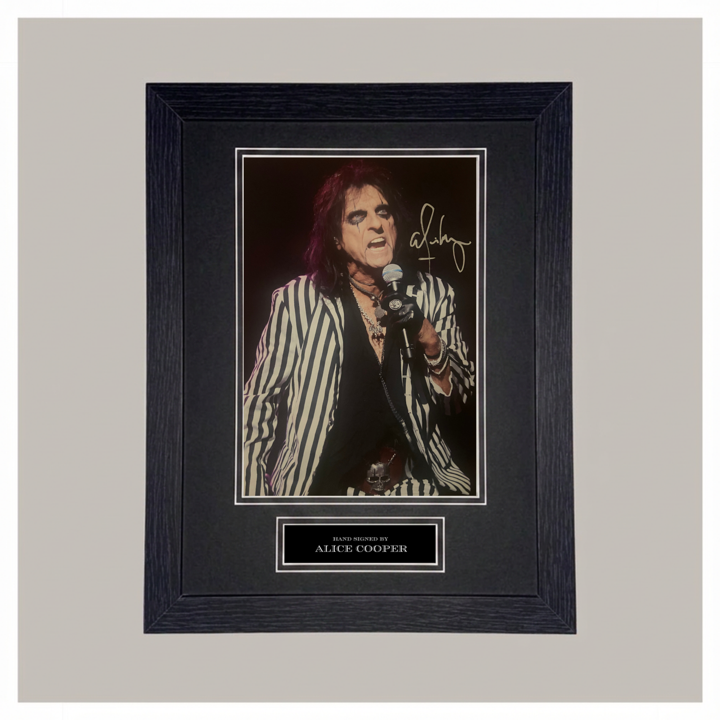 ALICE COOPER SIGNED FRAMED A4 PHOTO