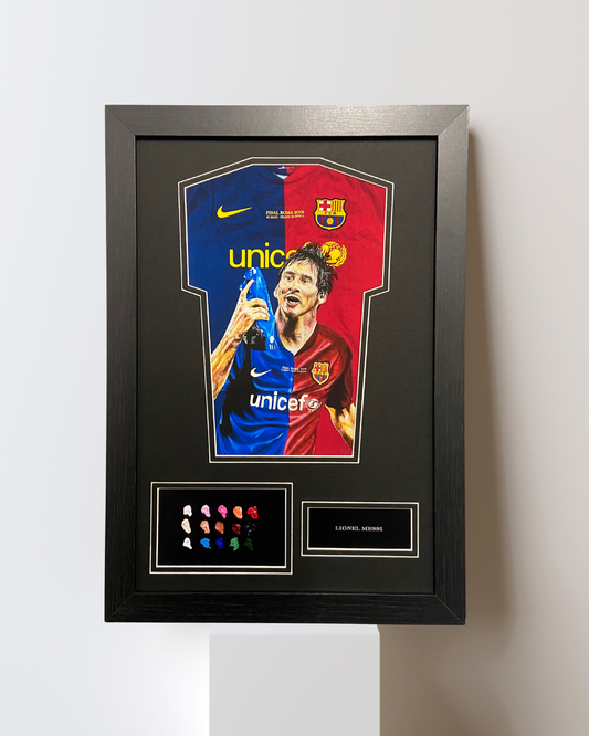 MESSI HAND-PAINTED MINI SHIRT DISPLAY