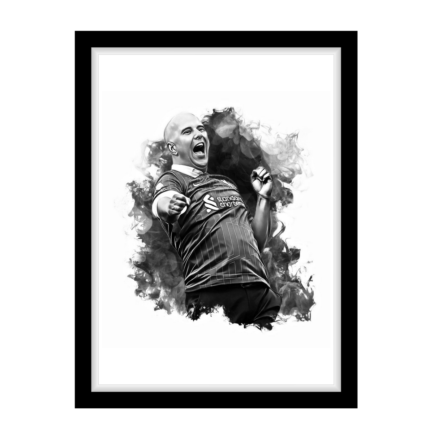 ARNE SLOT "A4 Black & White Football Art Print – Oil Painting Style Sports Wall Decor-Artwork re-print