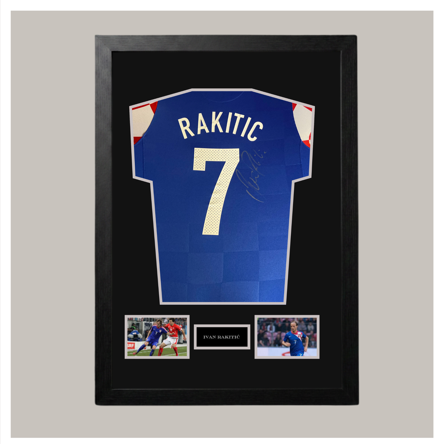 HAND SIGNED IVAN RAKITIC FRAMED SHIRT DISPLAY
