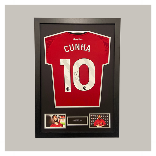 HAND SIGNED MATHEUS CUNHA FRAMED SHIRT DISPLAY