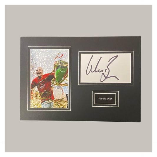 HAND SIGNED WES BROWN A4 MOUNTED DISPLAY